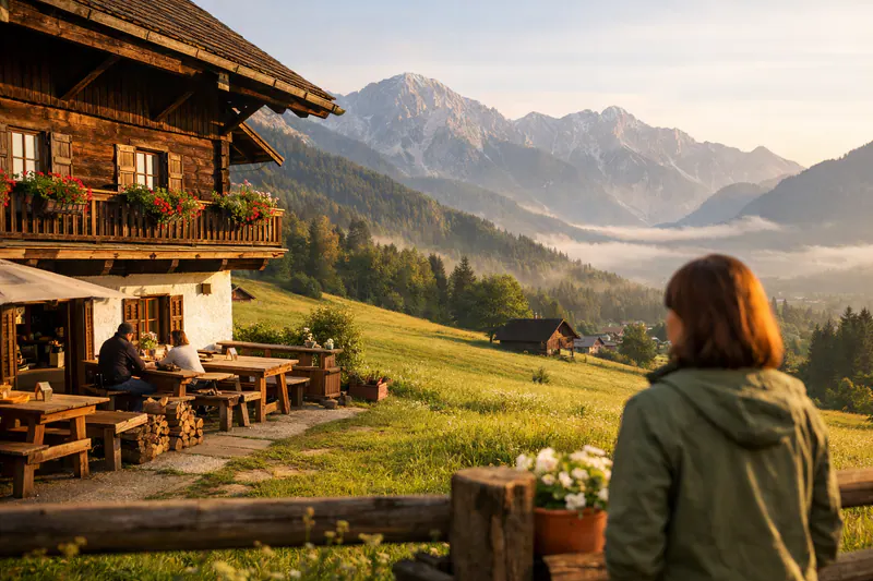 Wiese und Berge